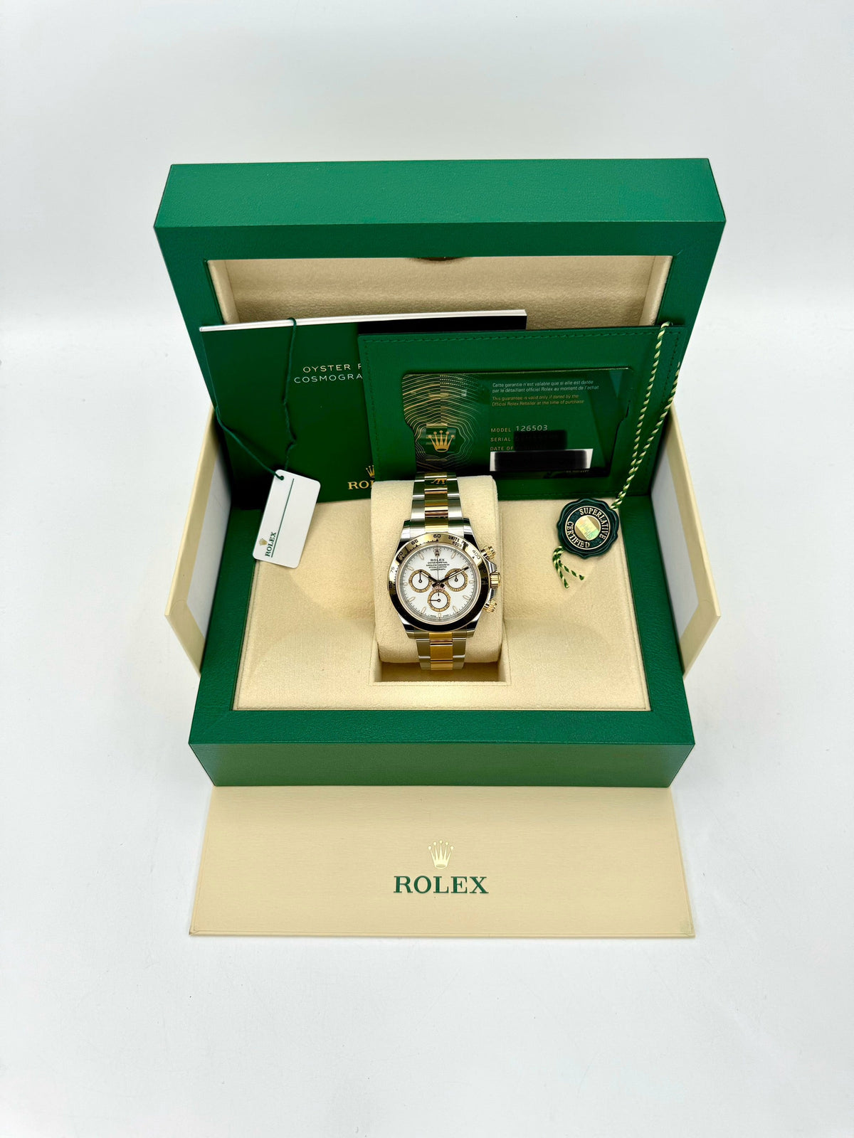 NEW 2024 Rolex Daytona 40mm 126503 Two-Tone White Dial