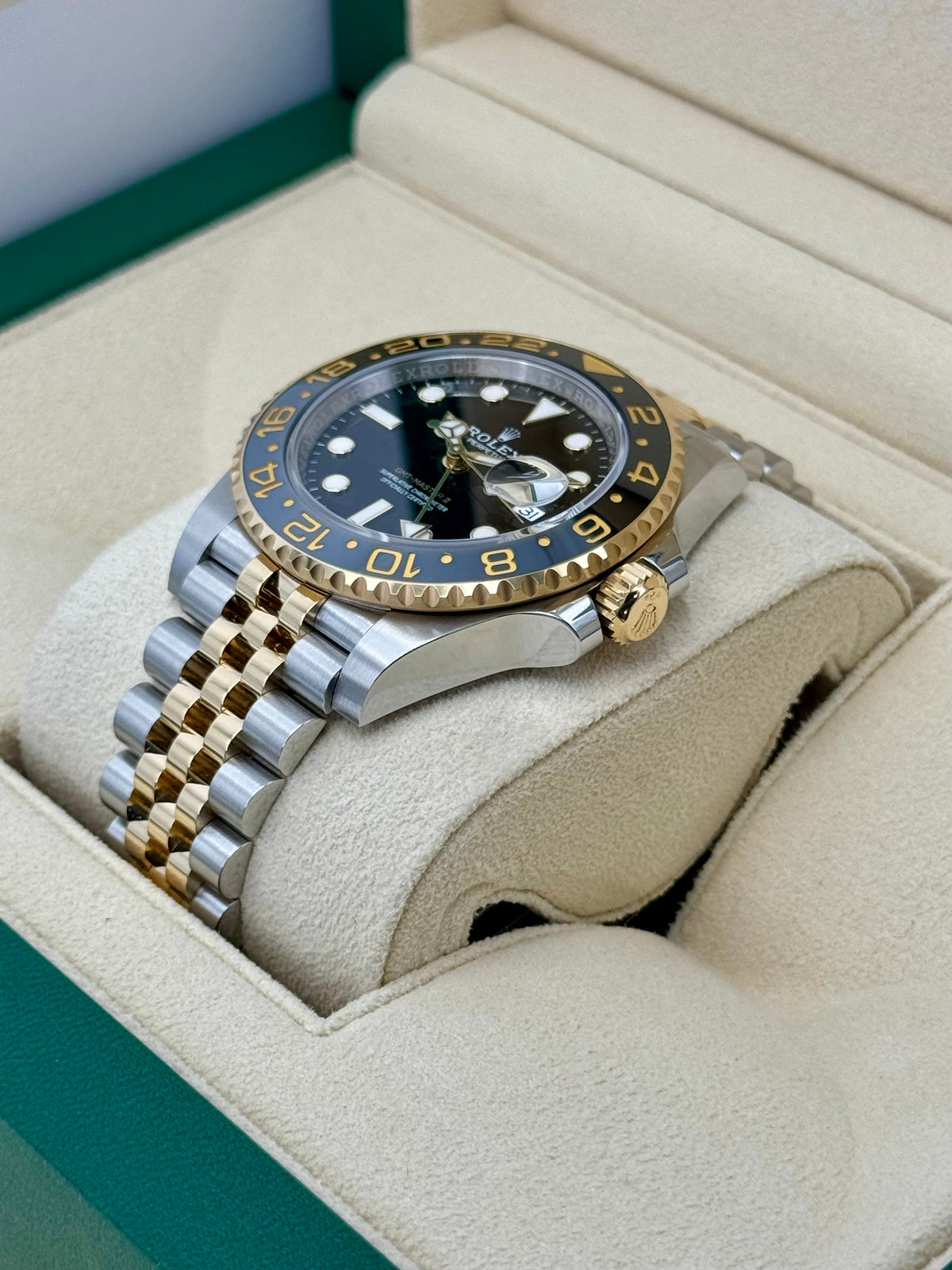 2024 Rolex GMT-Master II 40mm 126713GRNR Two-Tone Jubilee Black Dial