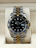 NEW 2023 Rolex GMT-Master II 40mm 126713GRNR Two-Tone Jubilee Black Dial