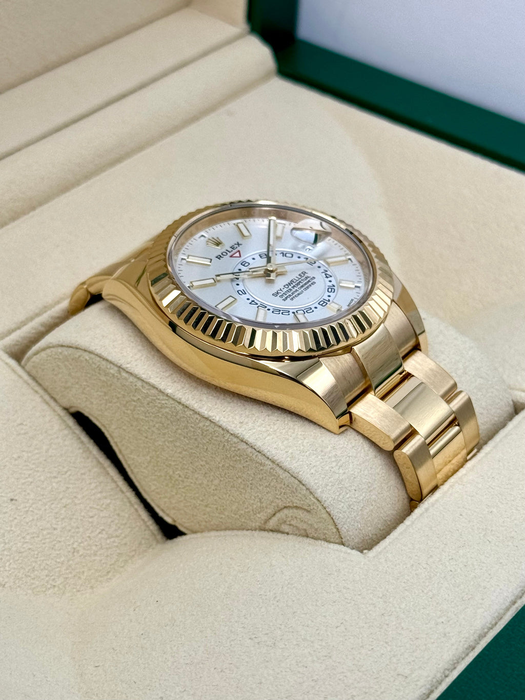 2022 Rolex Sky-Dweller 42mm 326938 18K Yellow Gold Oyster White Dial