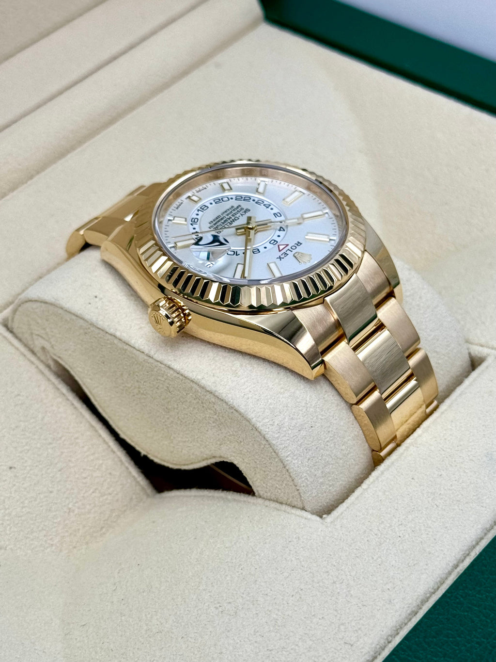 2022 Rolex Sky-Dweller 42mm 326938 18K Yellow Gold Oyster White Dial