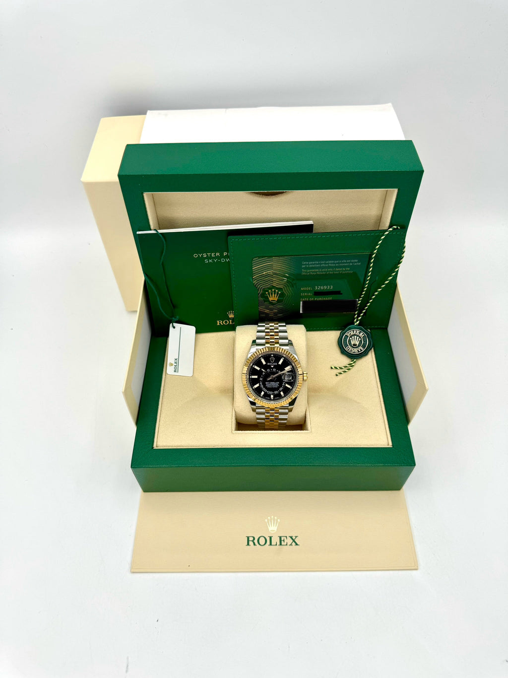 2023 Rolex Sky-Dweller 42mm 326933 Two-Tone Jubilee Black Dial
