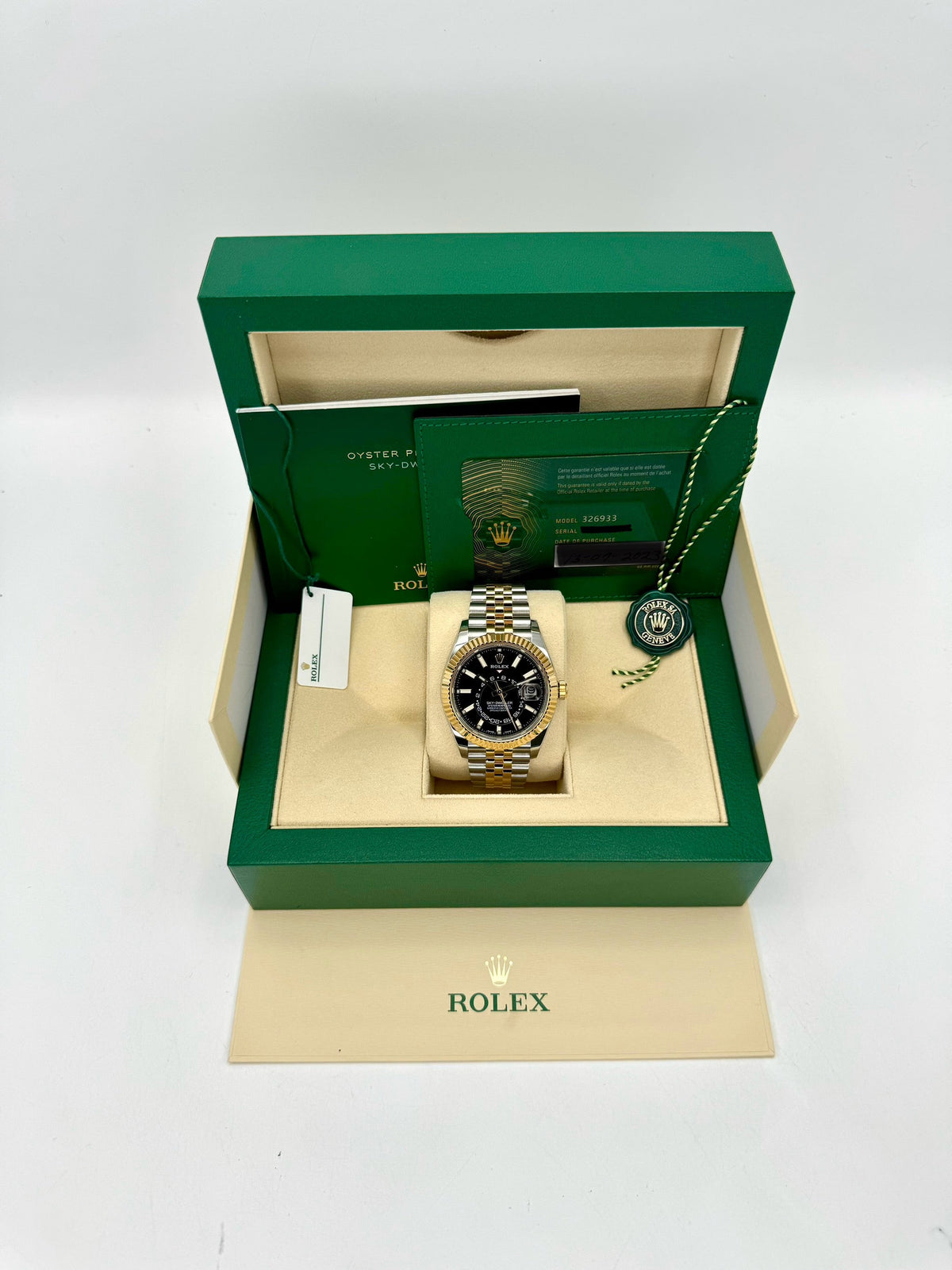 2023 Rolex Sky-Dweller 42mm 326933 Two-Tone Jubilee Black Dial