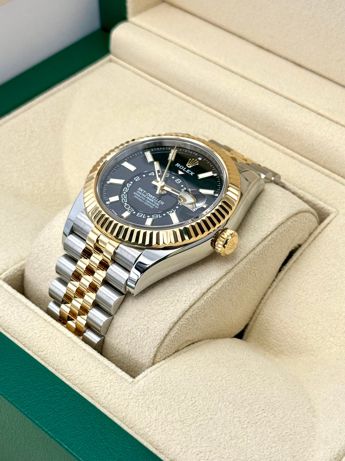 2023 Rolex Sky-Dweller 42mm 326933 Two-Tone Jubilee Black Dial