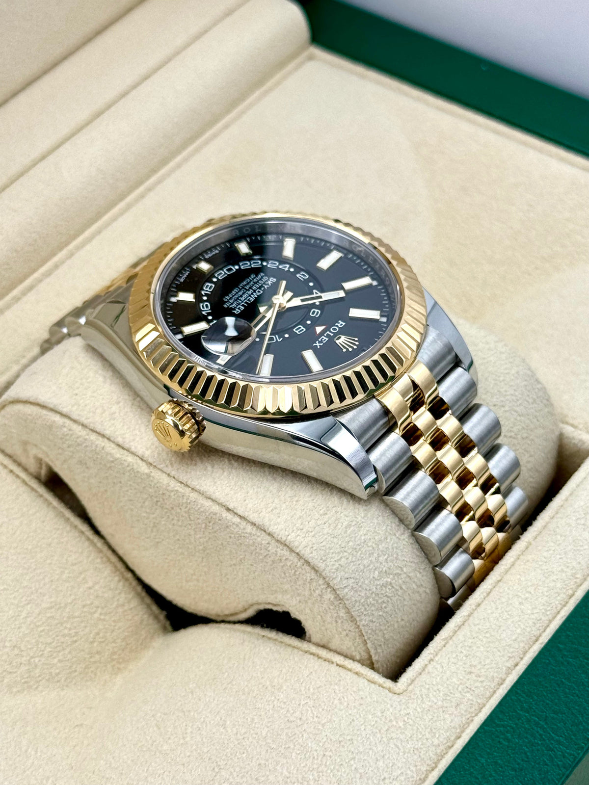 2023 Rolex Sky-Dweller 42mm 326933 Two-Tone Jubilee Black Dial
