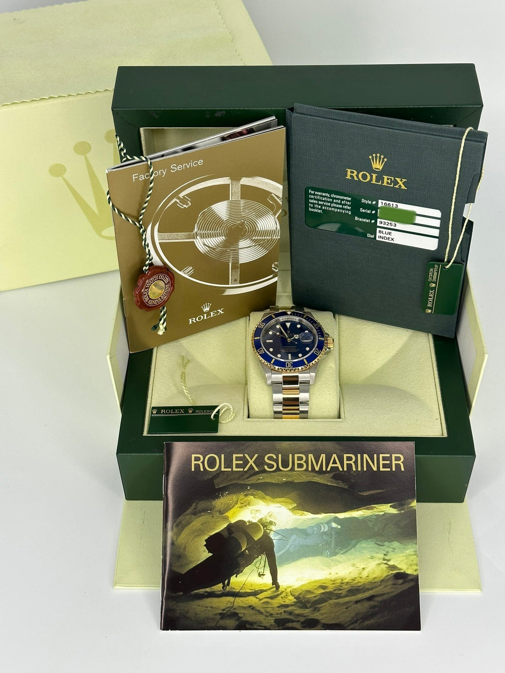 2008 Rolex Submariner "Bluesy" 40mm 16613 Two-Tone Blue Dial