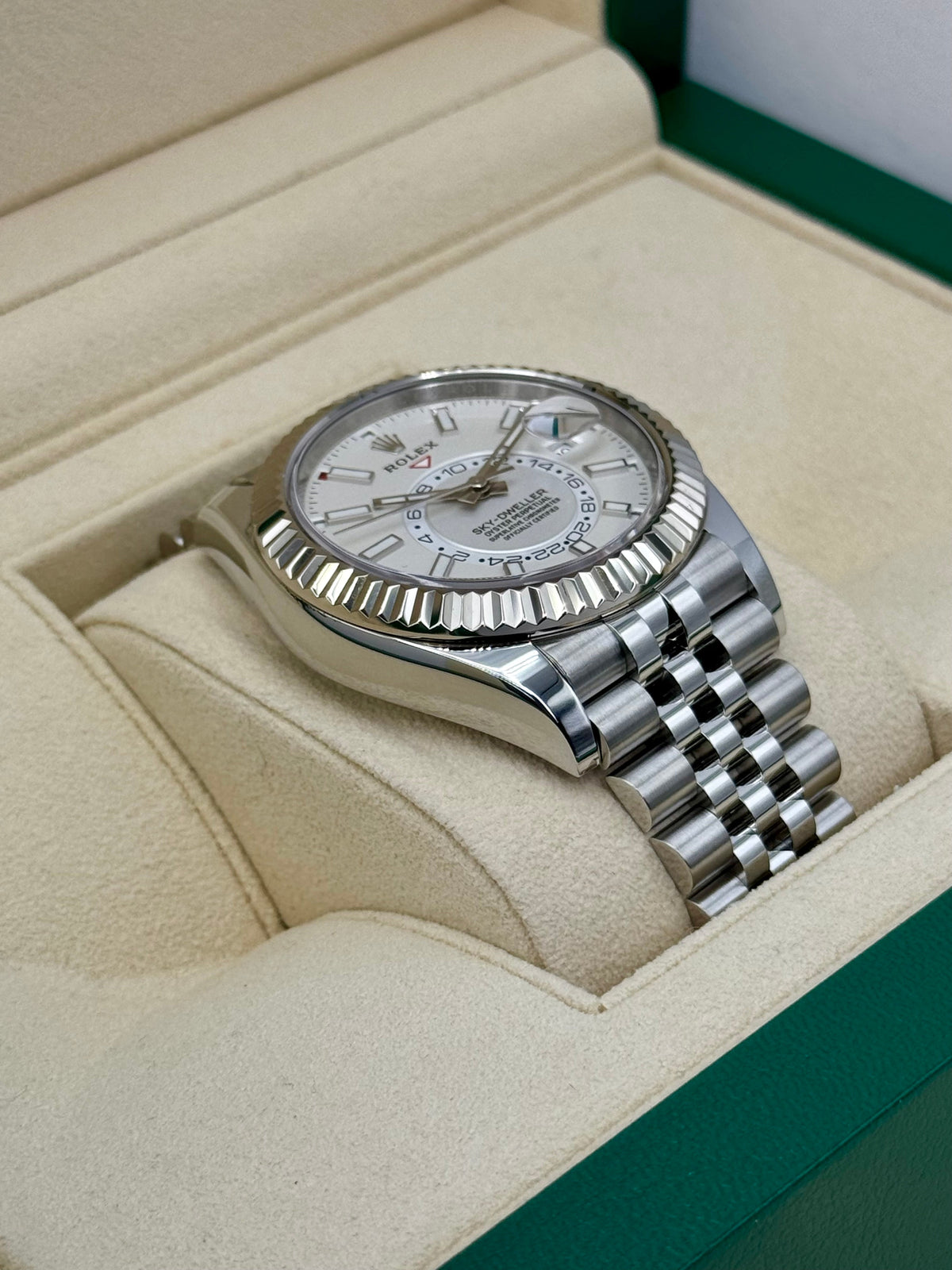2022 Rolex Sky-Dweller 42mm 326934 Stainless Steel Jubilee White Dial