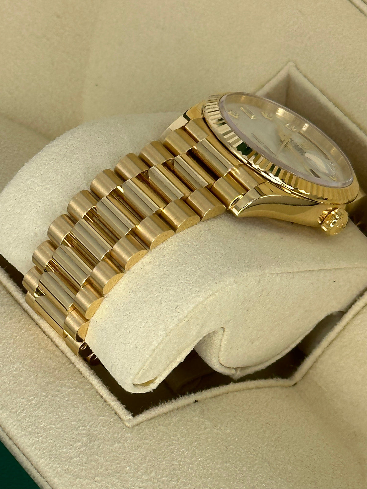2021 Rolex Day-Date 36mm 128238 Mother of Pearl Diamond Dial