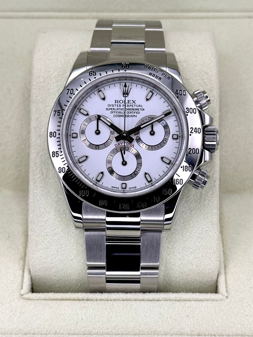 2014 Rolex Daytona 40mm 116520 Stainless Steel White APH Dial