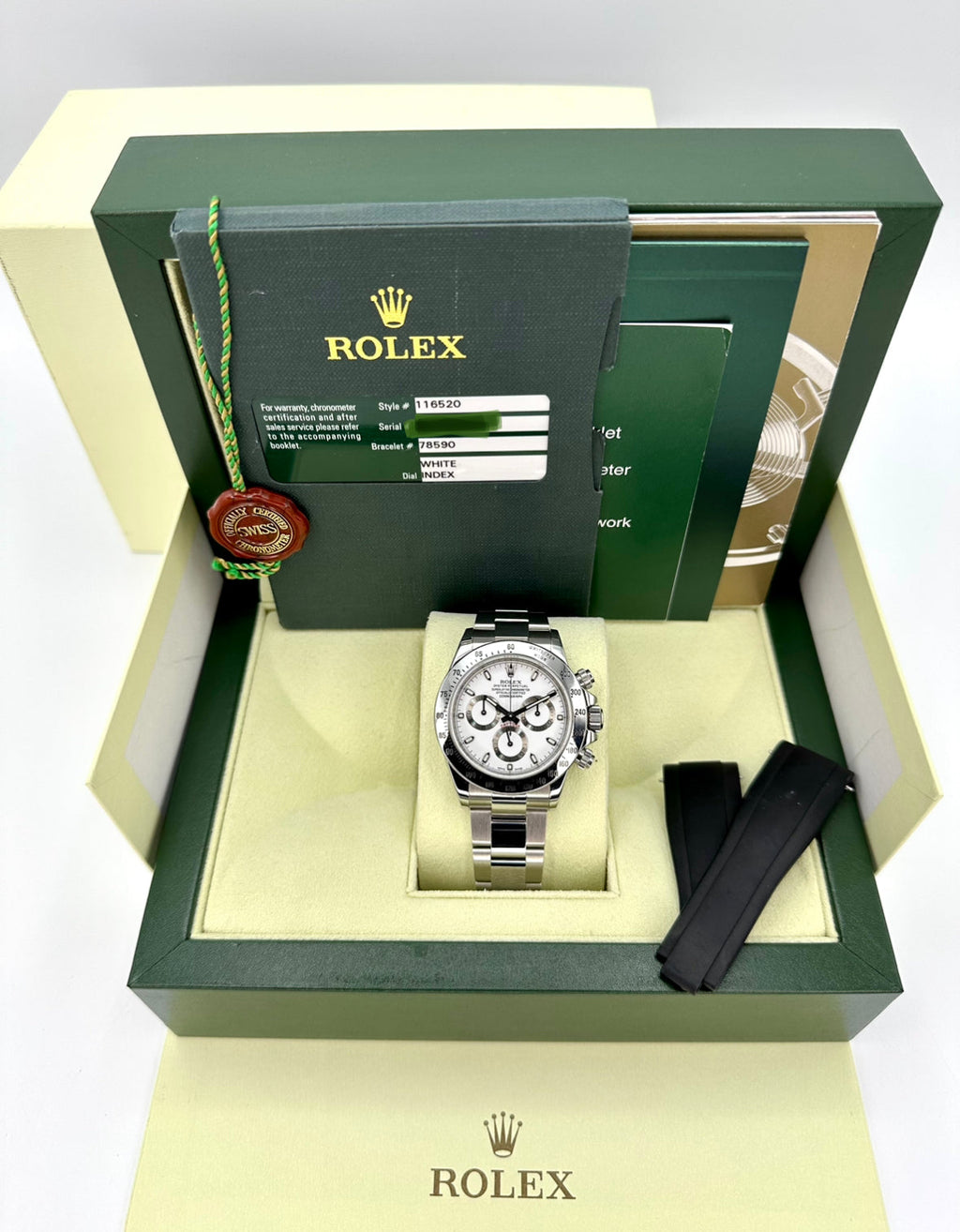 2014 Rolex Daytona 40mm 116520 Stainless Steel White APH Dial