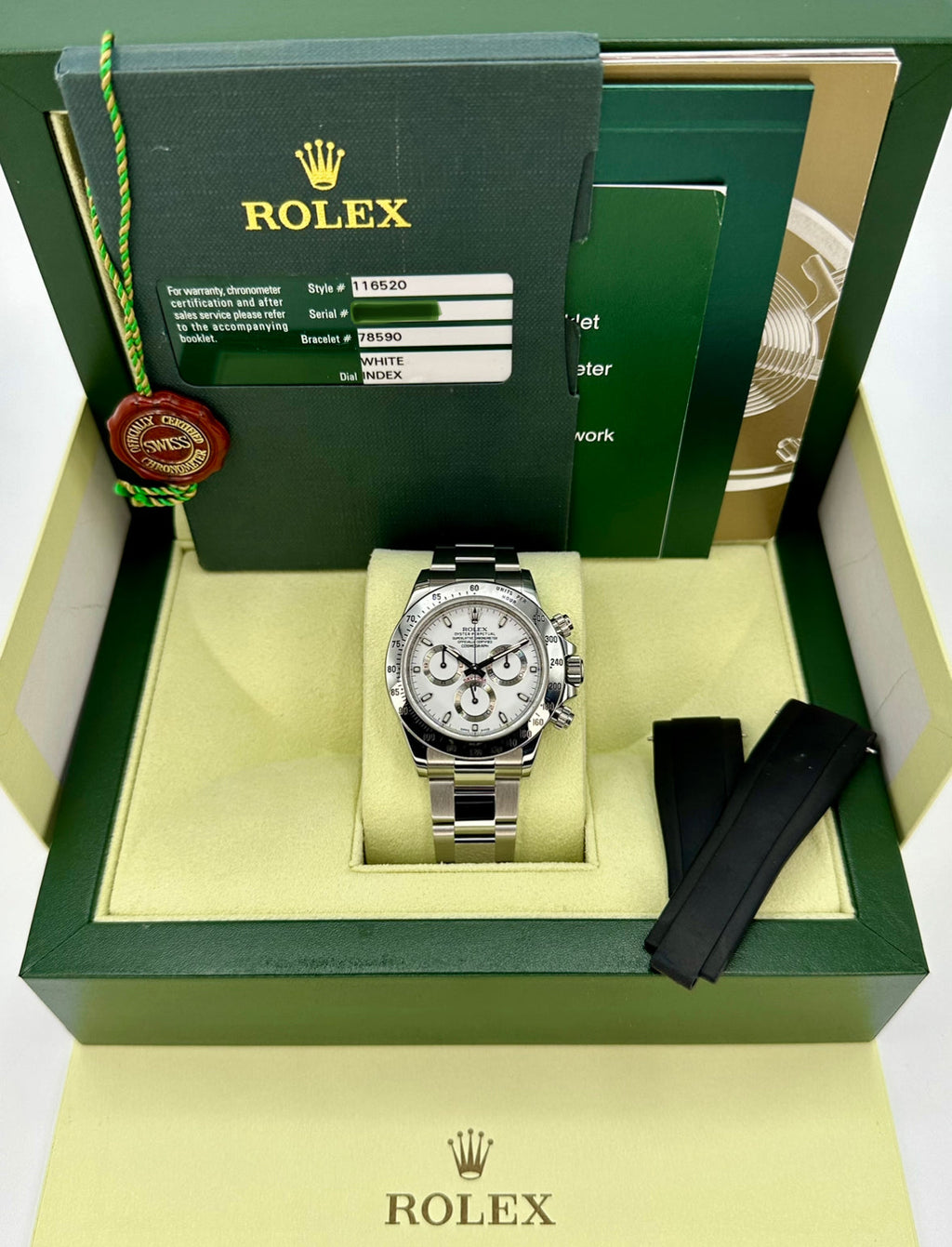 2014 Rolex Daytona 40mm 116520 Stainless Steel White APH Dial