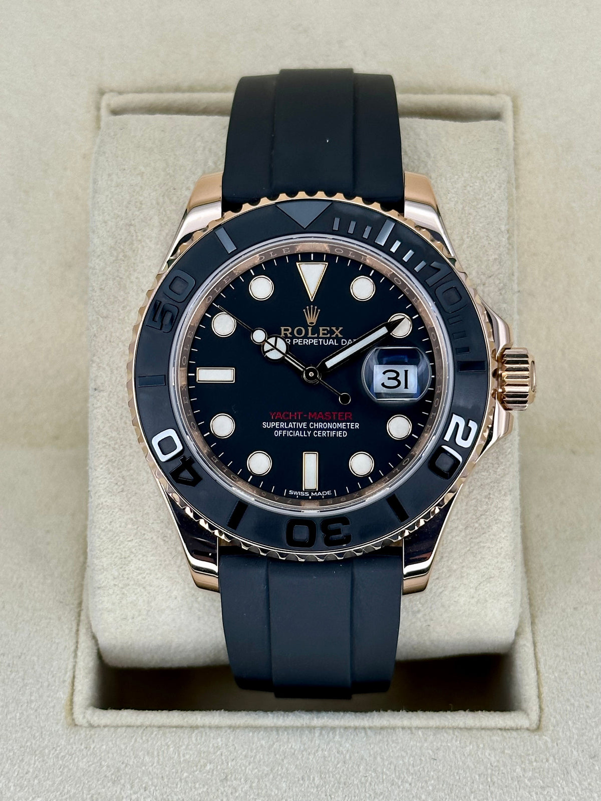 2018 Rolex Yacht-Master 40mm 116655 Oysterflex Black Dial