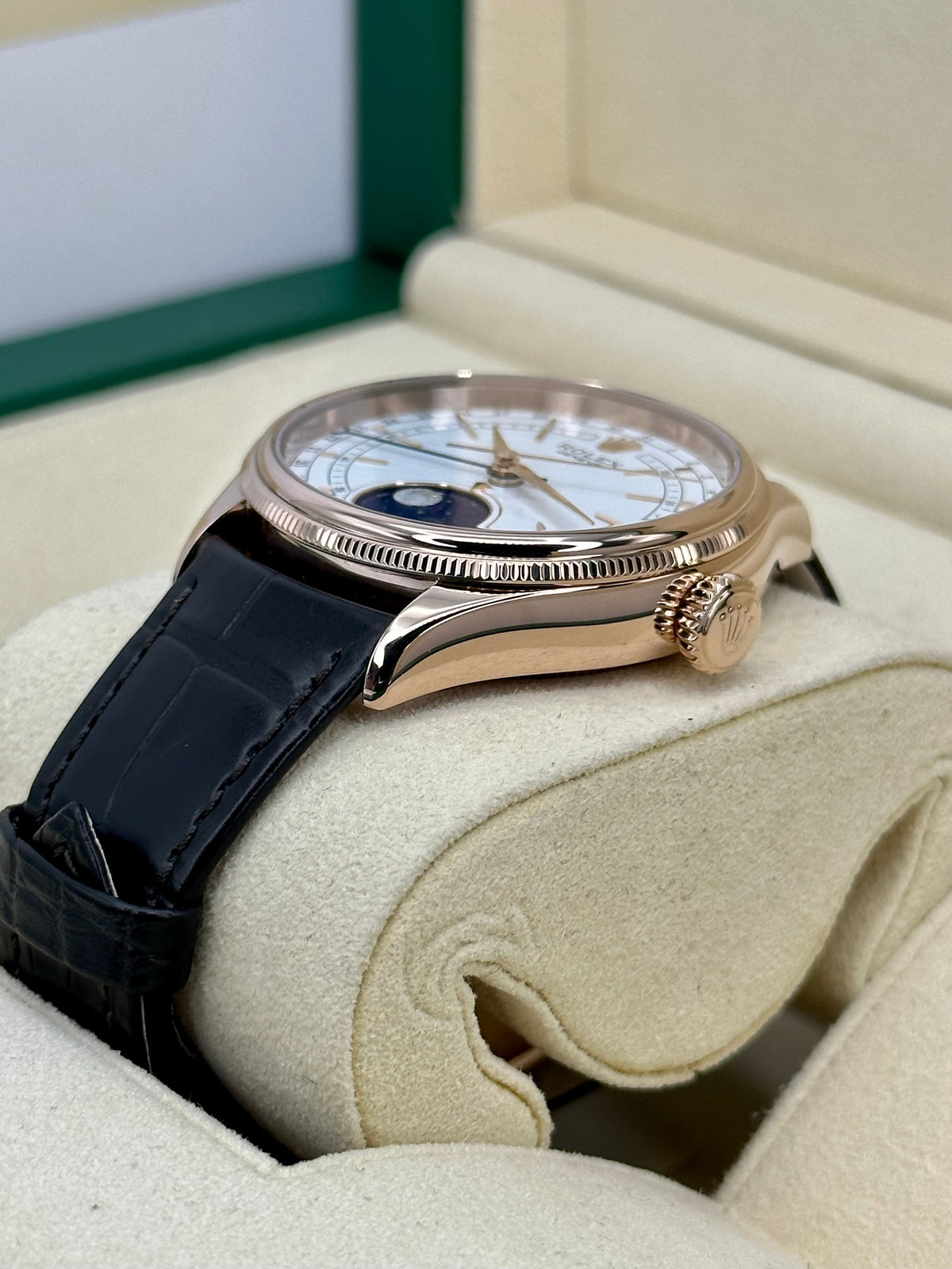 2022 Rolex Cellini Moonphase 39mm 50535 Rose Gold White Dial