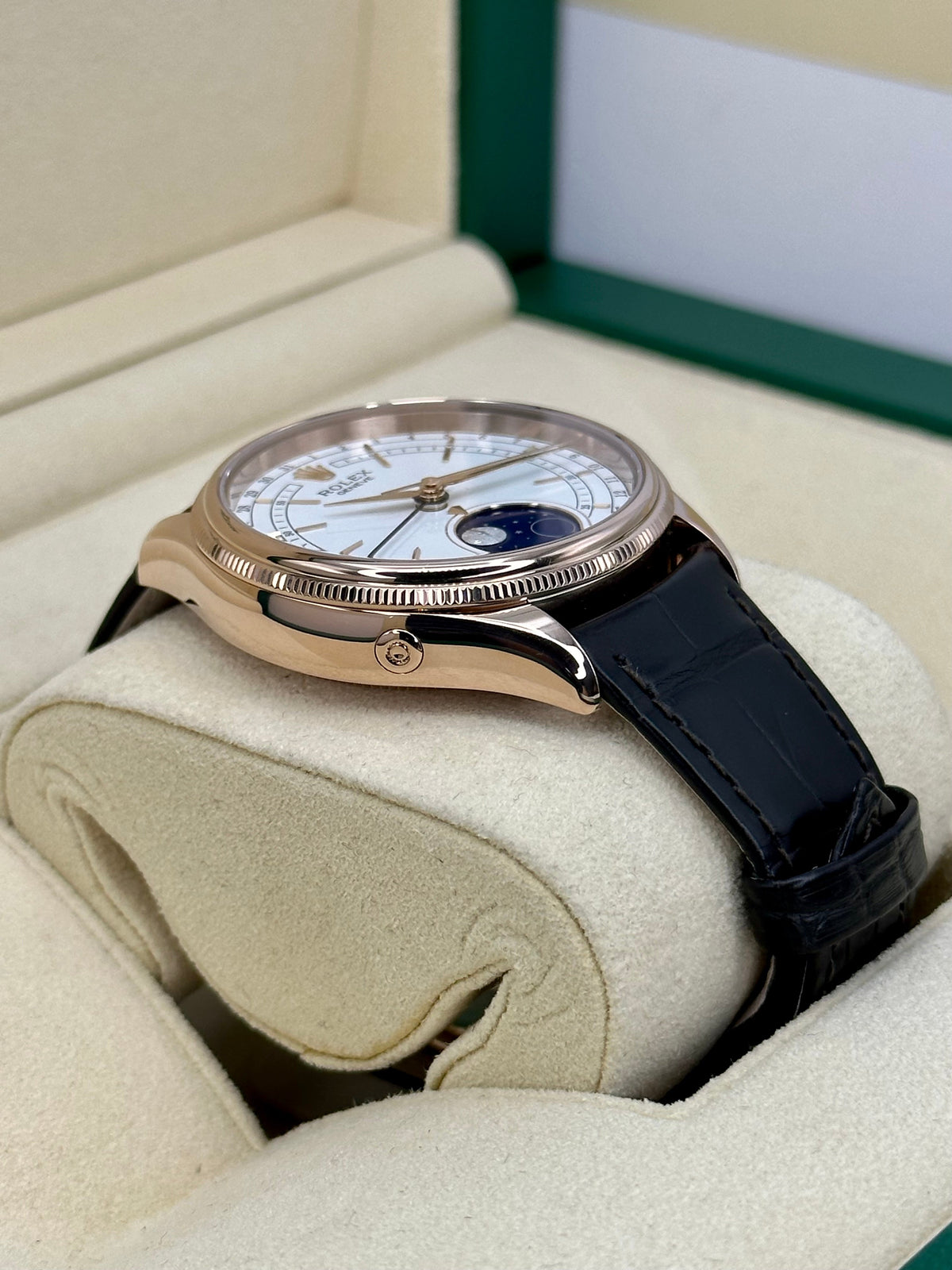 2022 Rolex Cellini Moonphase 39mm 50535 Rose Gold White Dial