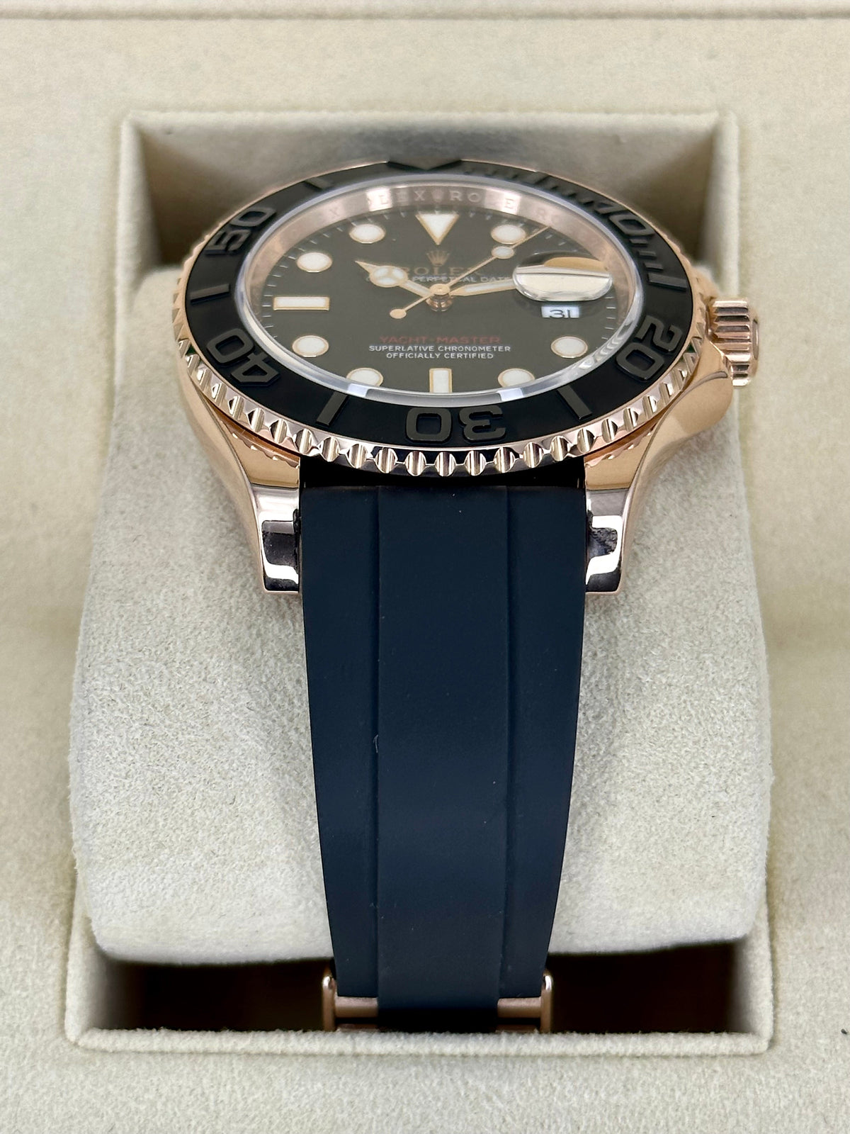 2018 Rolex Yacht-Master 40mm 116655 Oysterflex Black Dial