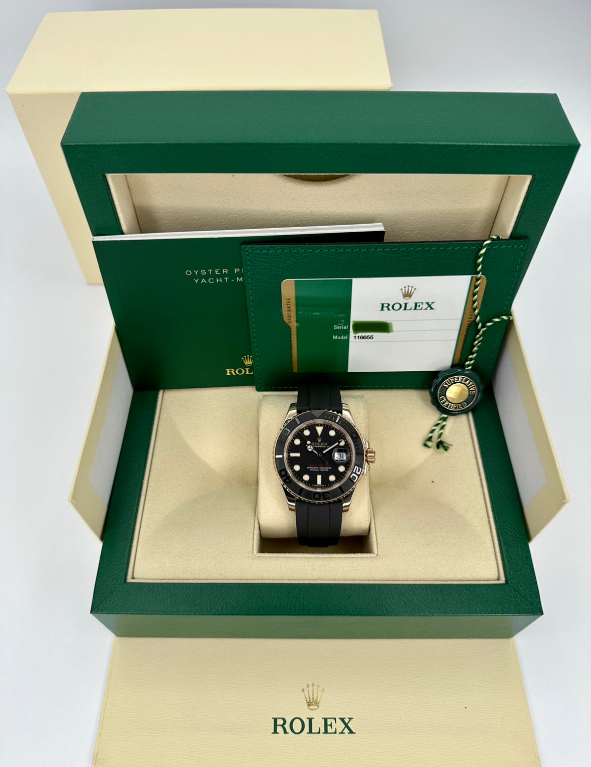 2018 Rolex Yacht-Master 40mm 116655 Oysterflex Black Dial