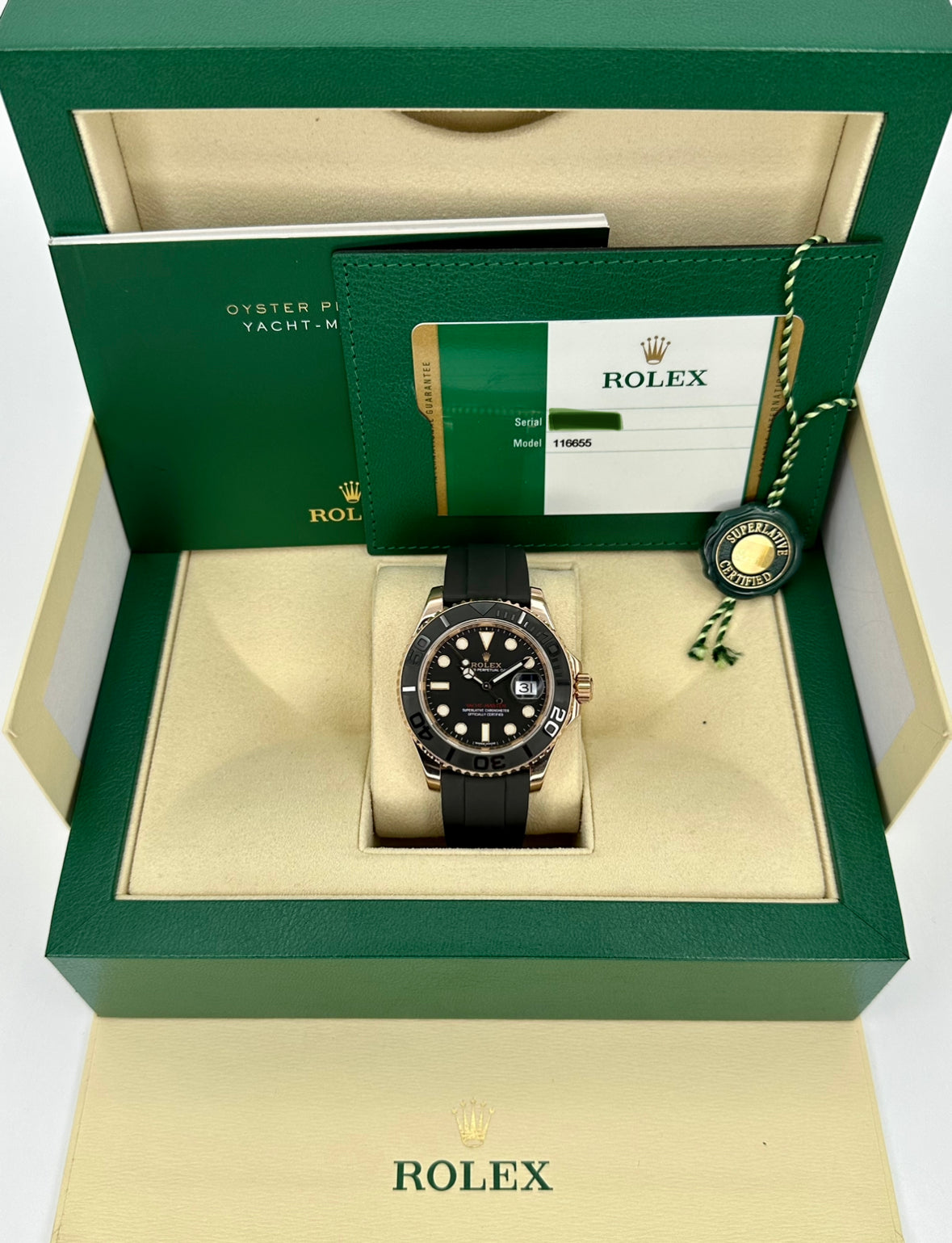 2018 Rolex Yacht-Master 40mm 116655 Oysterflex Black Dial