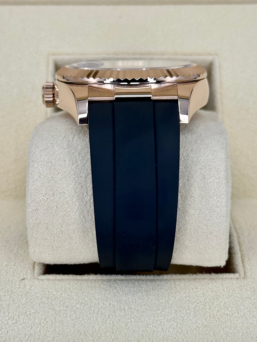 2022 Rolex Sky-Dweller 42mm 326235 Rose Gold Oysterflex Chocolate Dial