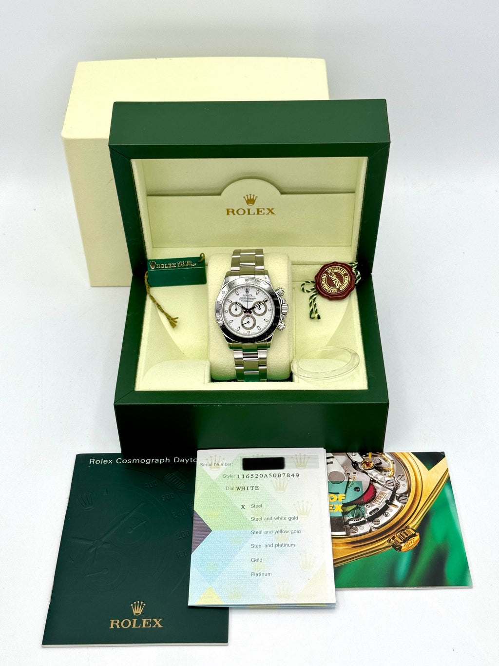 2005 Rolex Daytona 40mm 116520 Stainless Steel White Dial