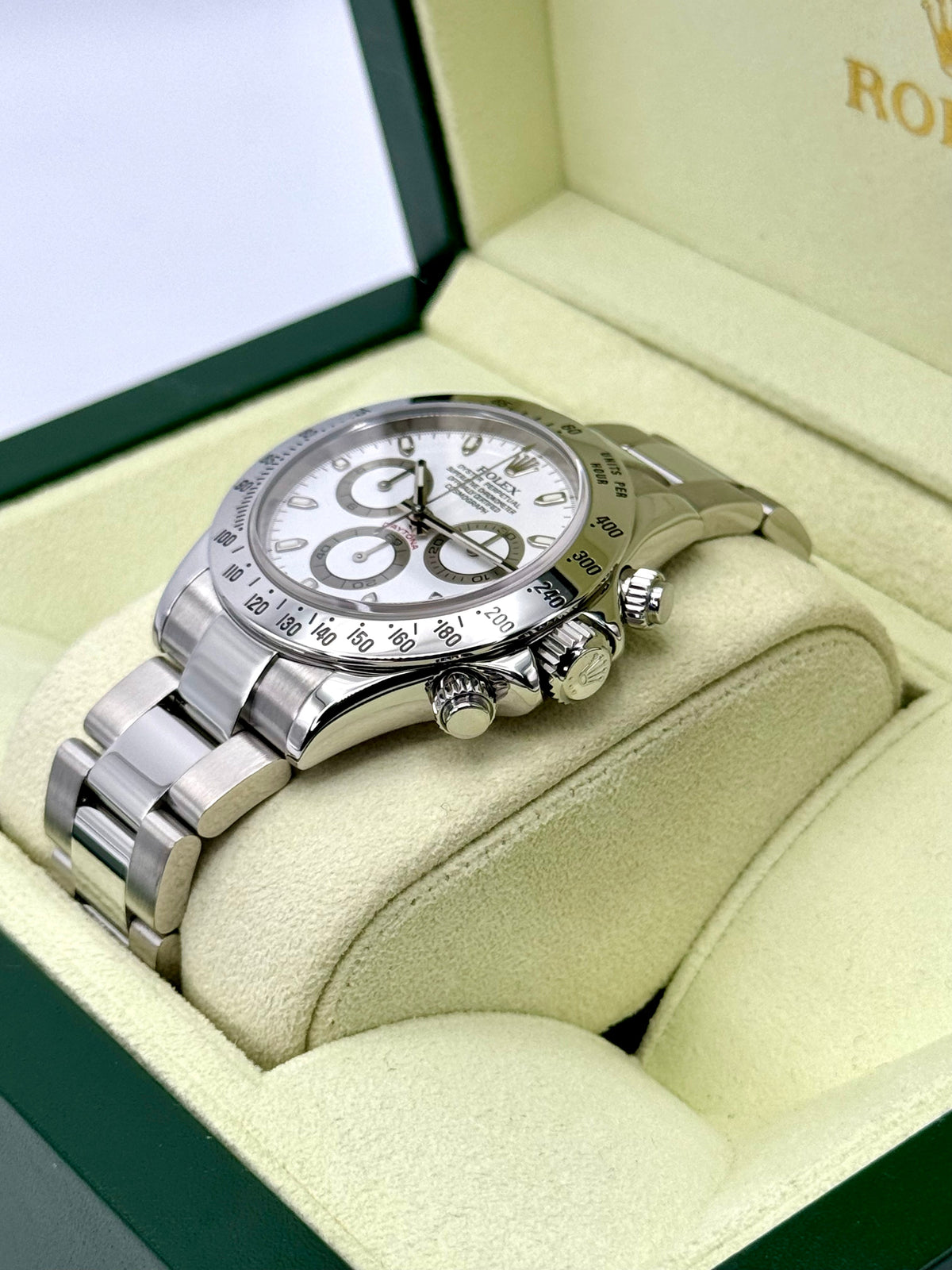 2005 Rolex Daytona 40mm 116520 Stainless Steel White Dial
