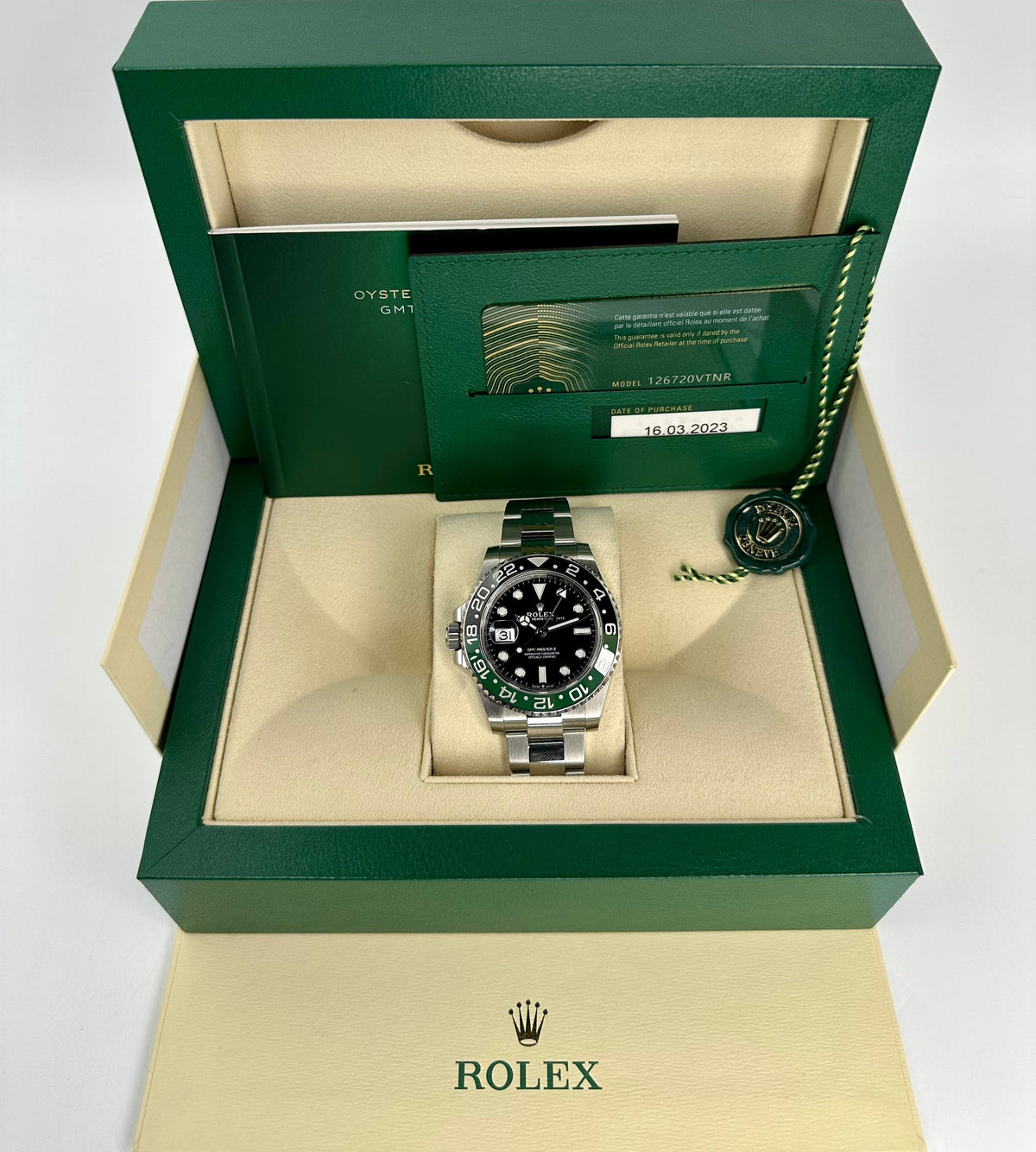 2023 Rolex GMT-Master II "Sprite" 40mm 126720VTNR Oyster