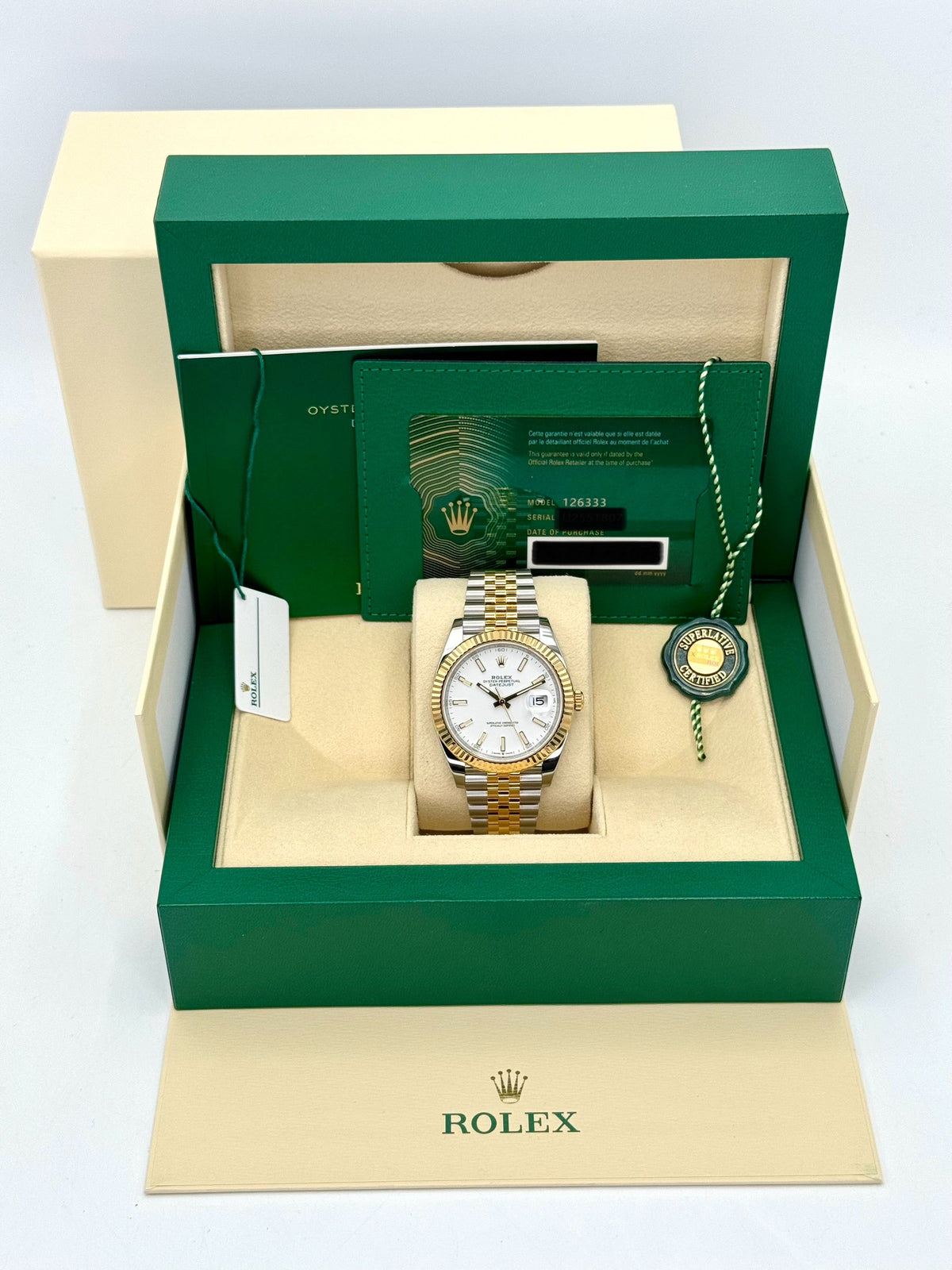 2023 Rolex Datejust 41mm 126333 Two-Tone Jubilee White Dial