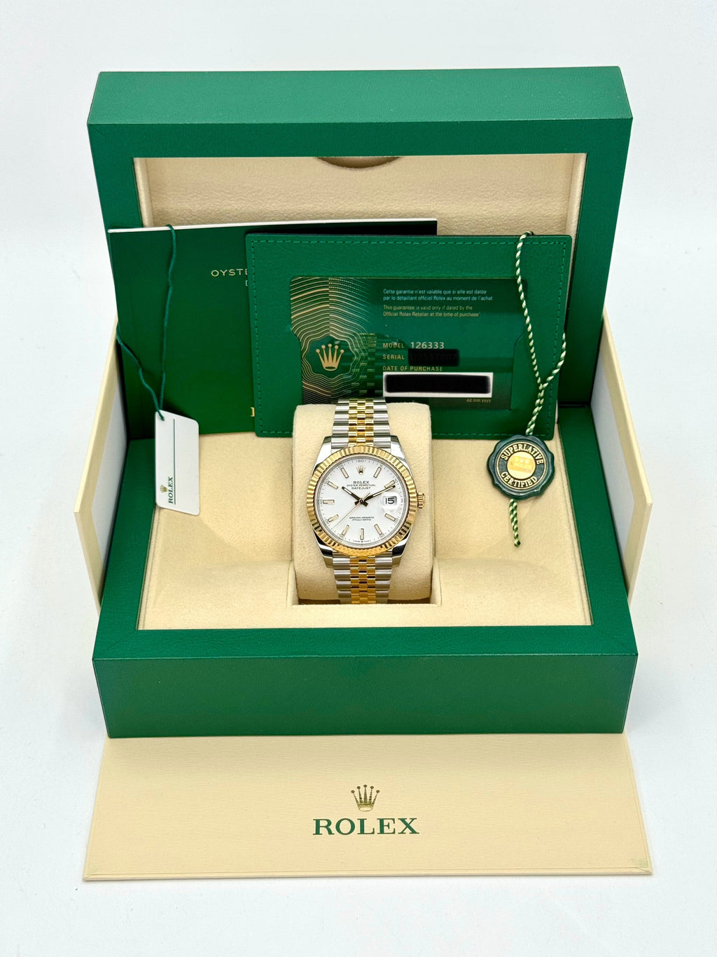 2023 Rolex Datejust 41mm 126333 Two-Tone Jubilee White Dial