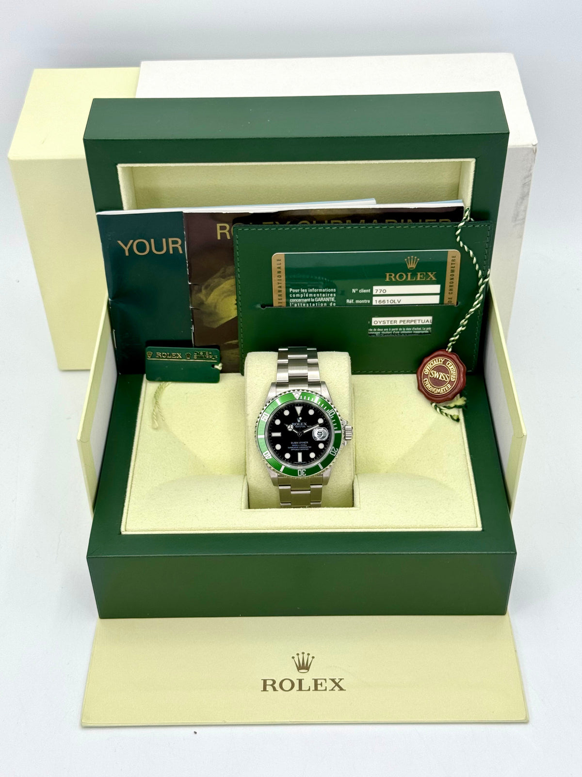 2009 Rolex Submariner "Kermit" 40mm 16610LV Stainless Steel Black Dial
