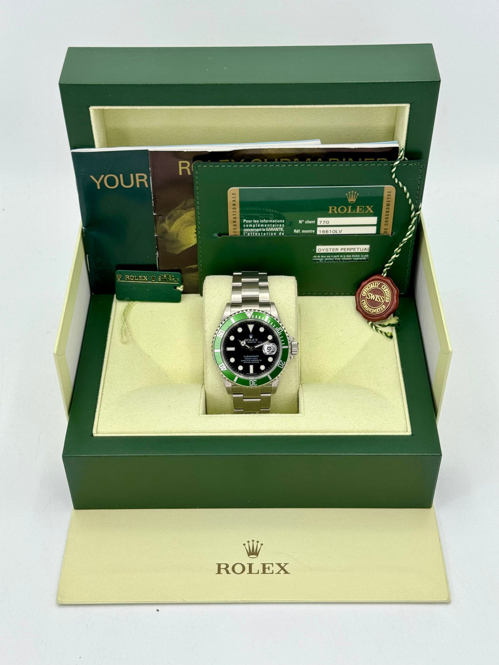 2009 Rolex Submariner "Kermit" 40mm 16610LV Stainless Steel Black Dial