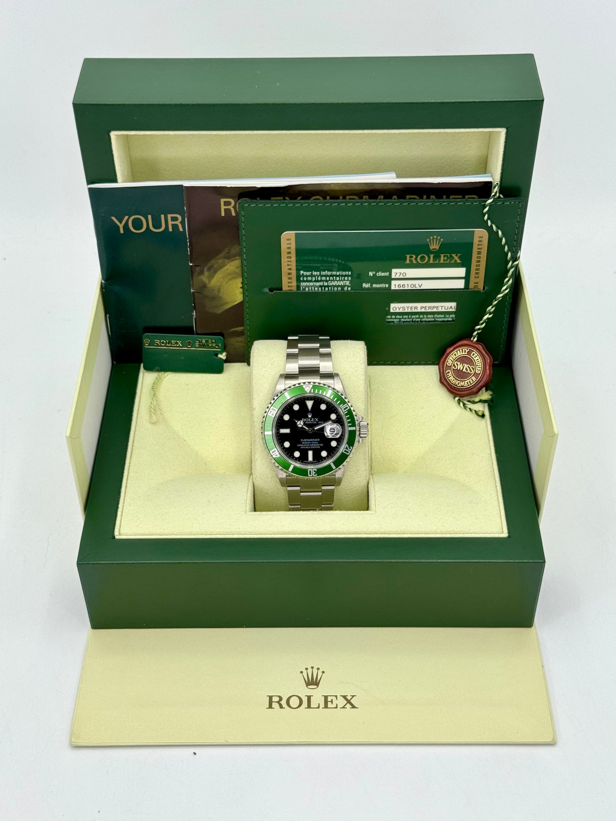 2009 Rolex Submariner "Kermit" 40mm 16610LV Stainless Steel Black Dial