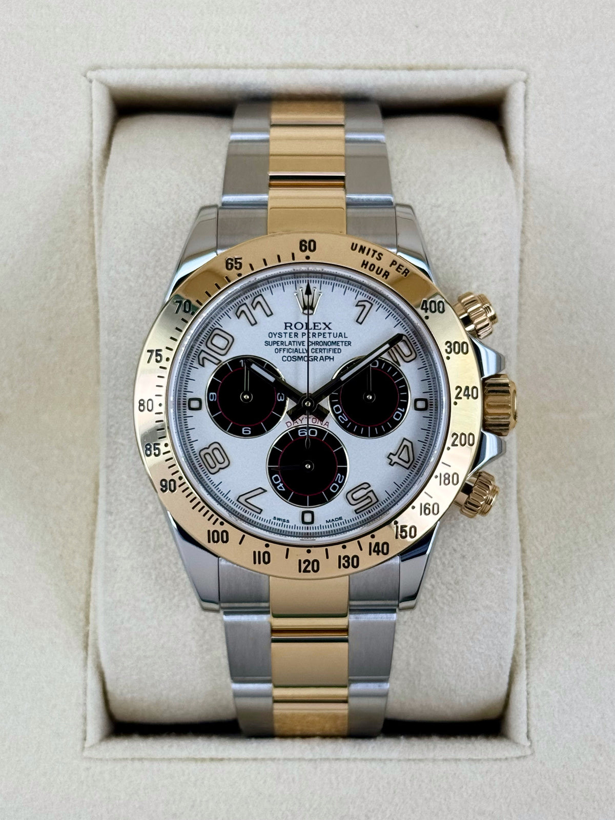 2016 Rolex Daytona 40mm 116523 White Panda Arabic Racing Dial