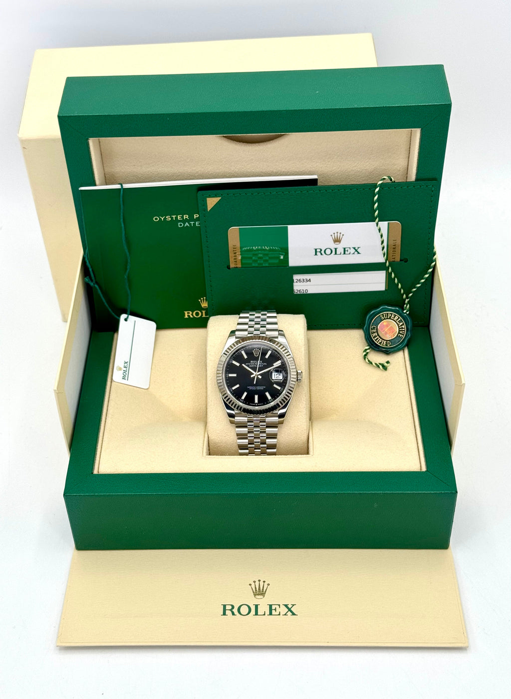 2020 Rolex Datejust 41mm 126334 Stainless Steel Jubilee Black Dial