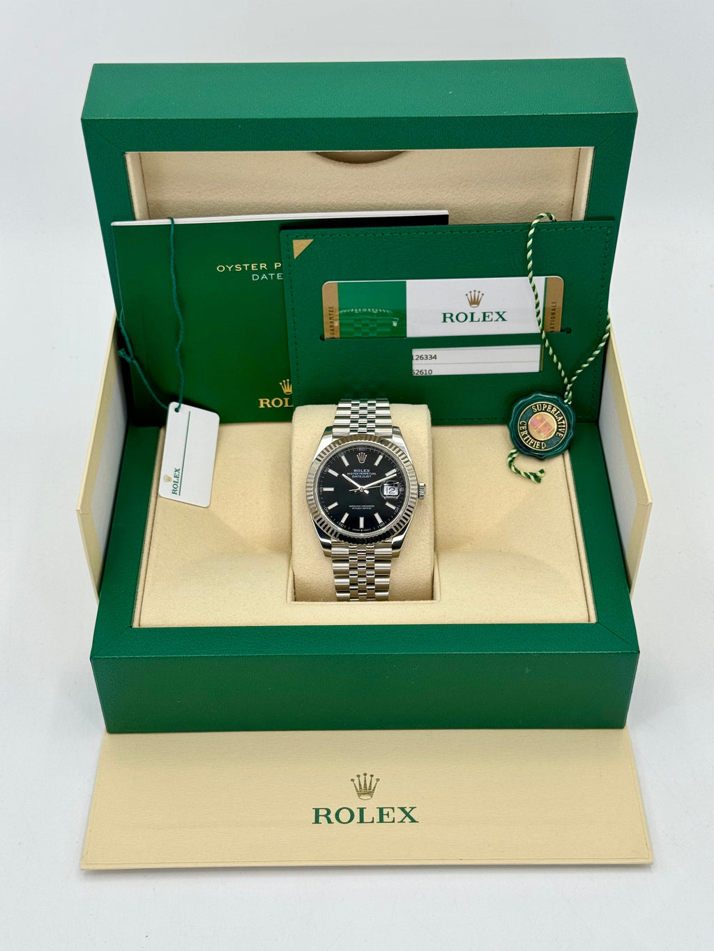 2020 Rolex Datejust 41mm 126334 Stainless Steel Jubilee Black Dial