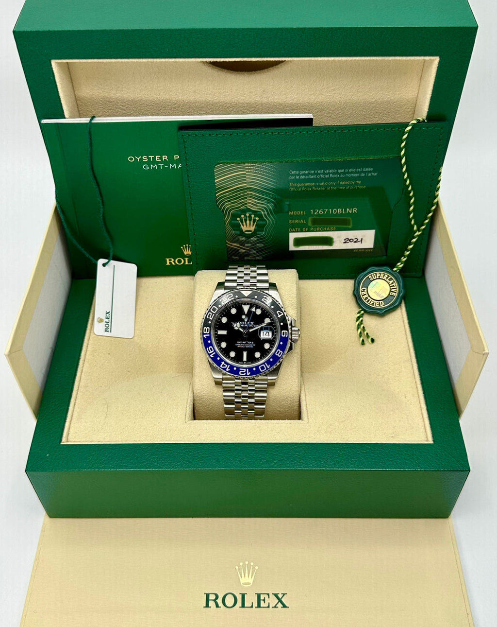 2021 Rolex GMT-Master II "Batgirl" 40mm 126710BLNR Jubilee Black Dial