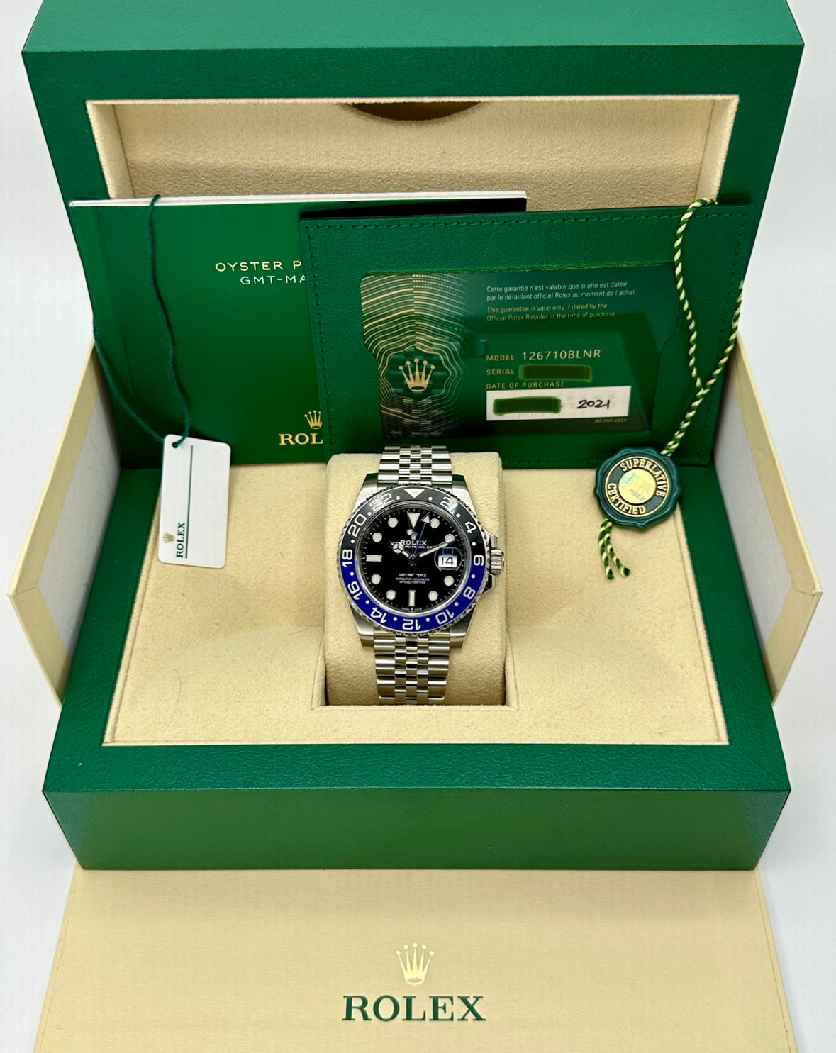 2021 Rolex GMT-Master II "Batgirl" 40mm 126710BLNR Jubilee Black Dial