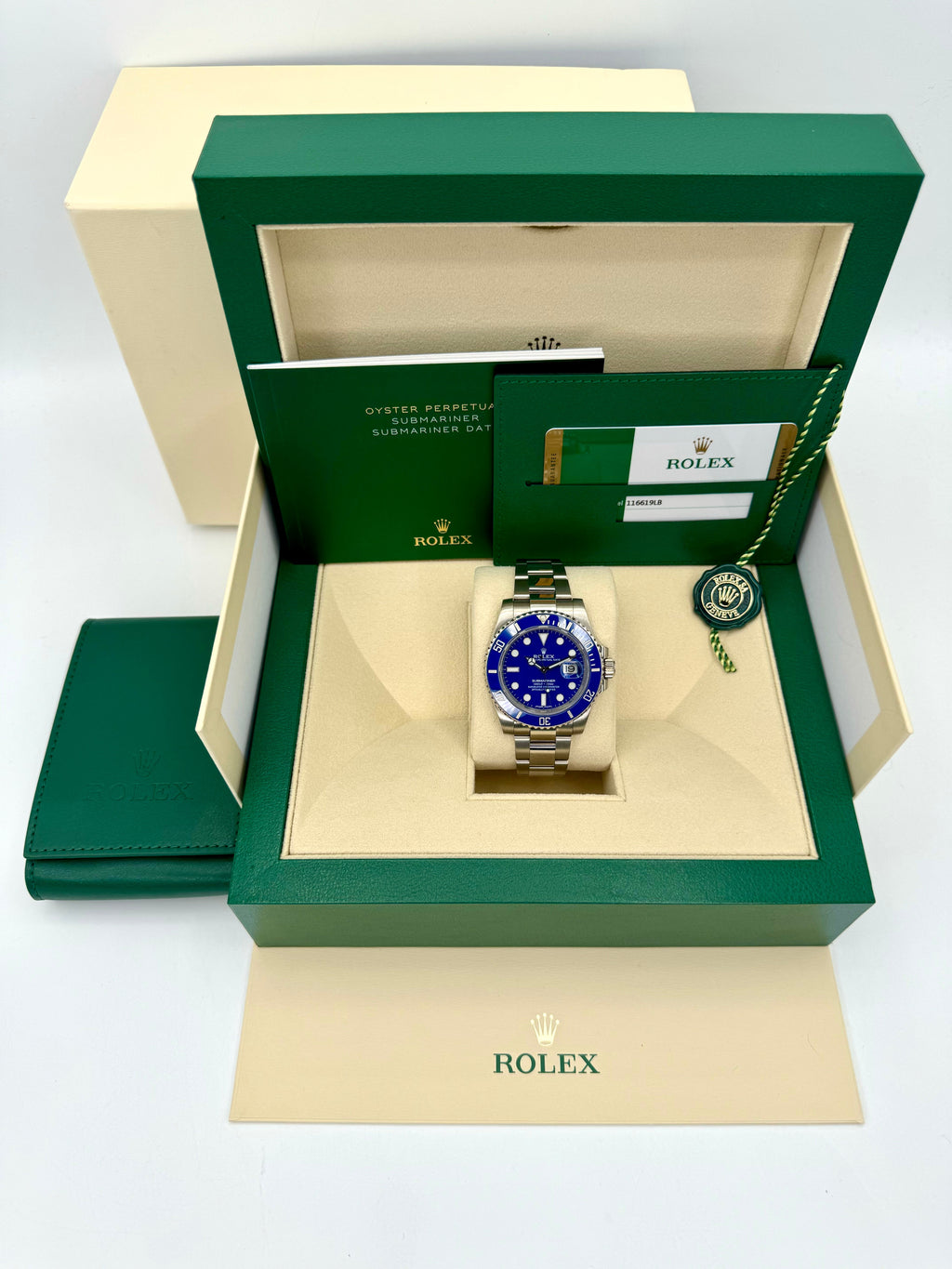 2018 Rolex Submariner "Smurf" 40mm 116619LB White Gold Blue Dial