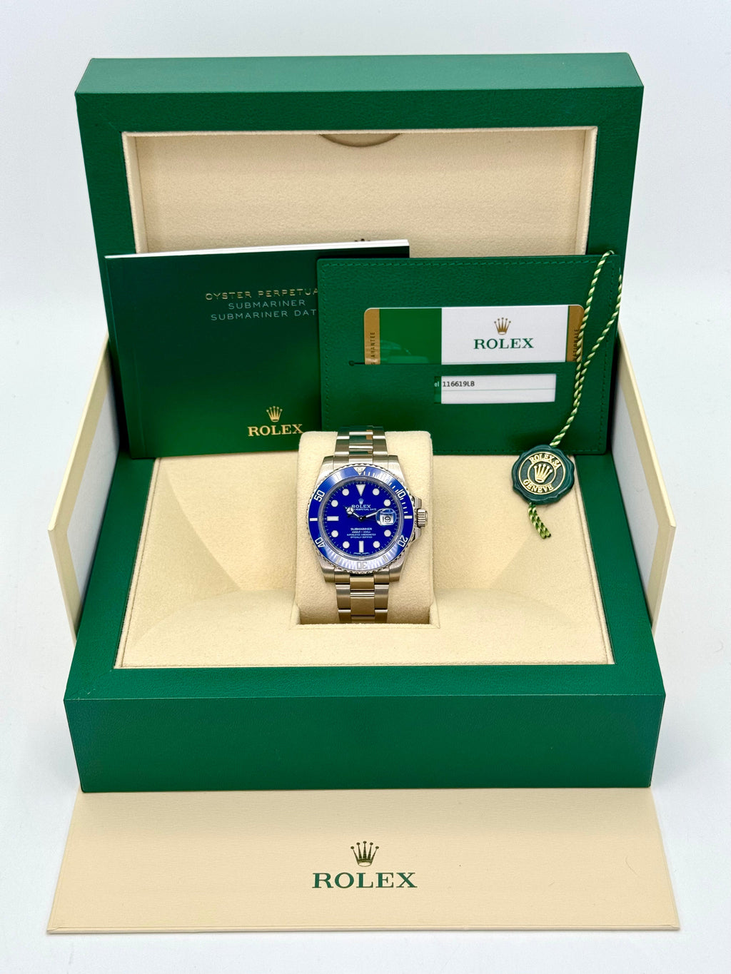 2018 Rolex Submariner "Smurf" 40mm 116619LB White Gold Blue Dial