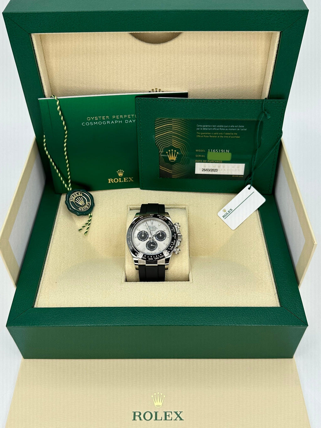 2023 Rolex Daytona 40mm 116519LN White Gold Silver Ghost Dial