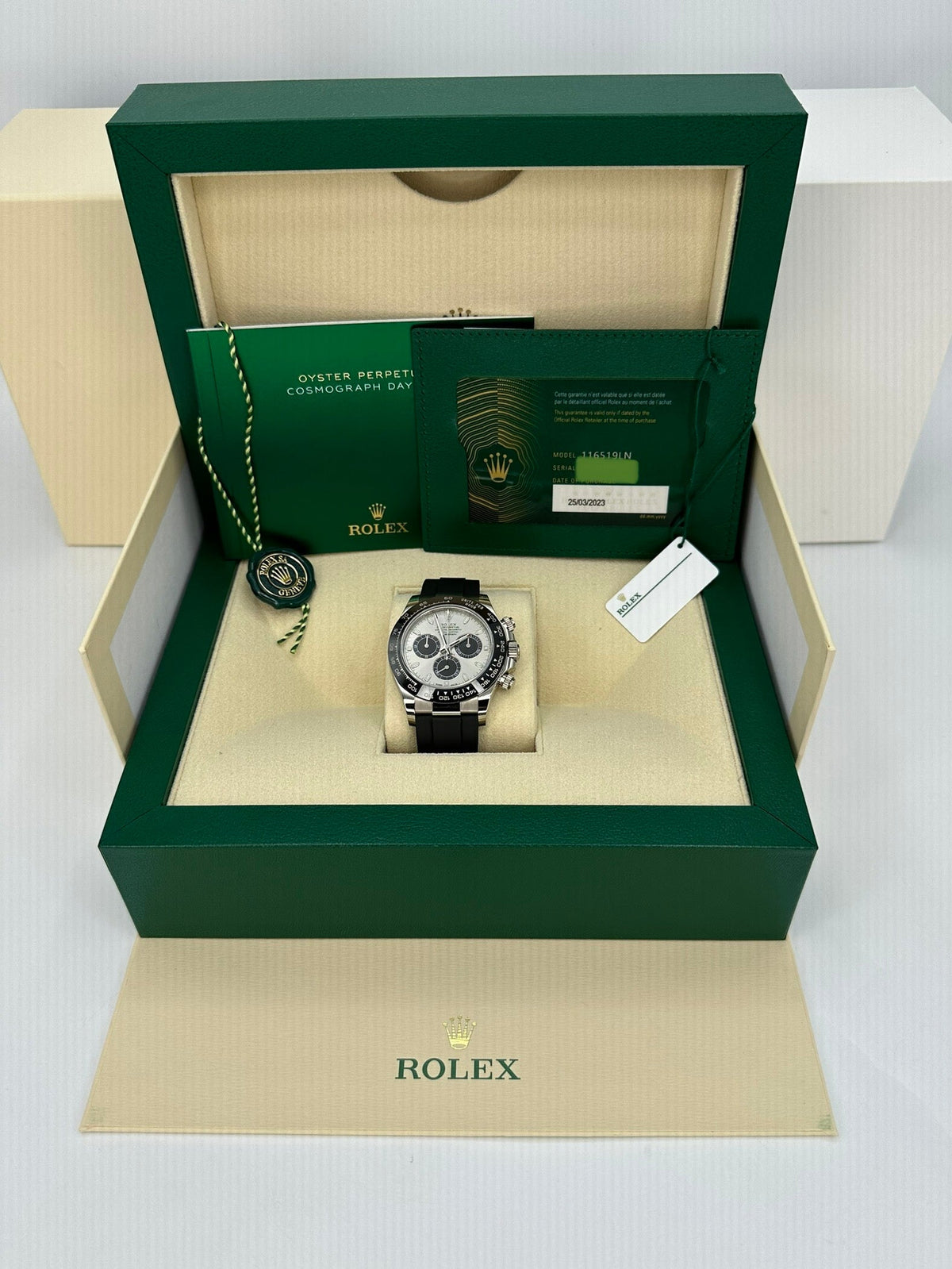2023 Rolex Daytona 40mm 116519LN White Gold Silver Ghost Dial