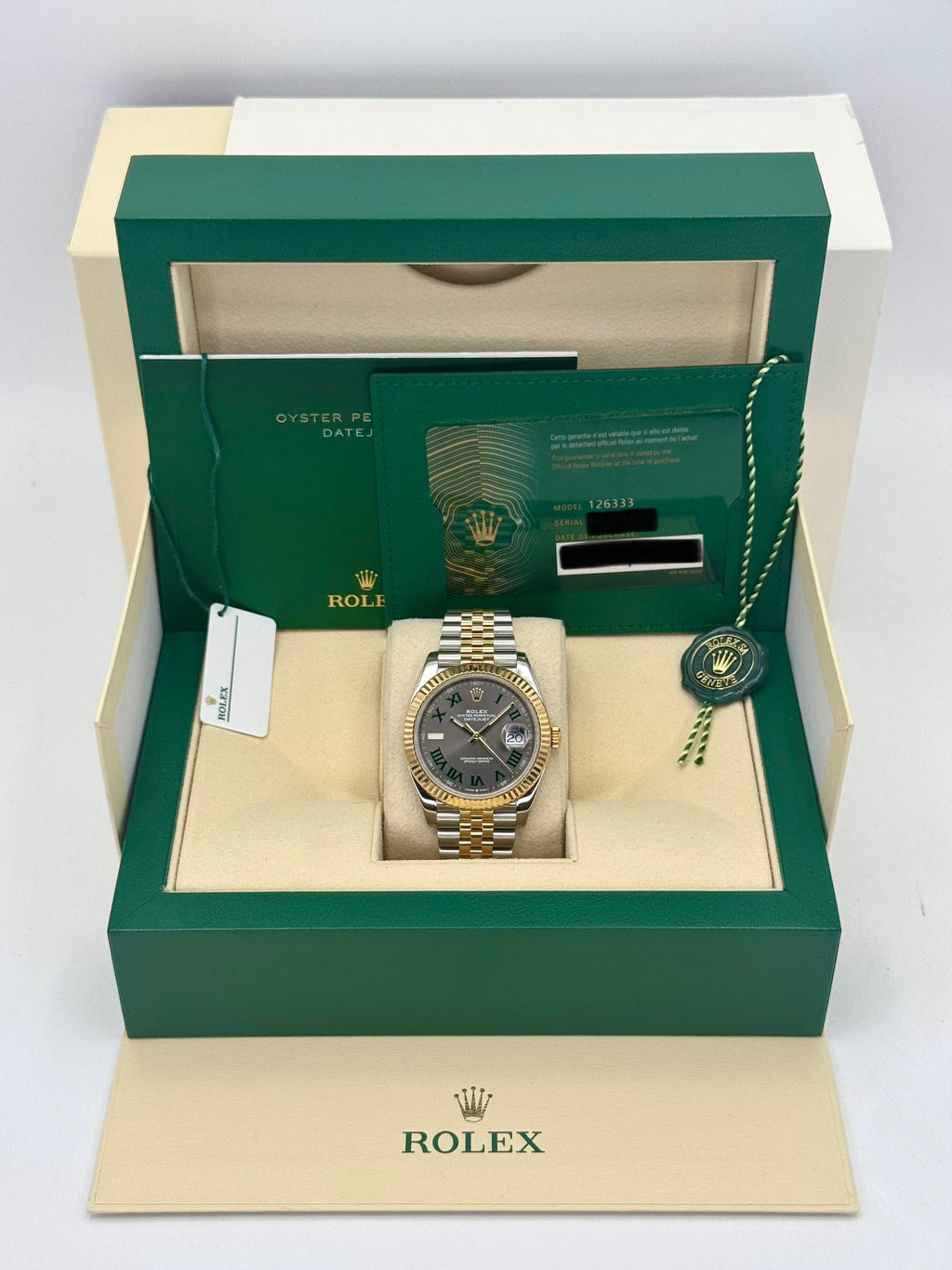 2022 Rolex Datejust 41mm 126333 Two-Tone Jubilee Wimbledon Dial