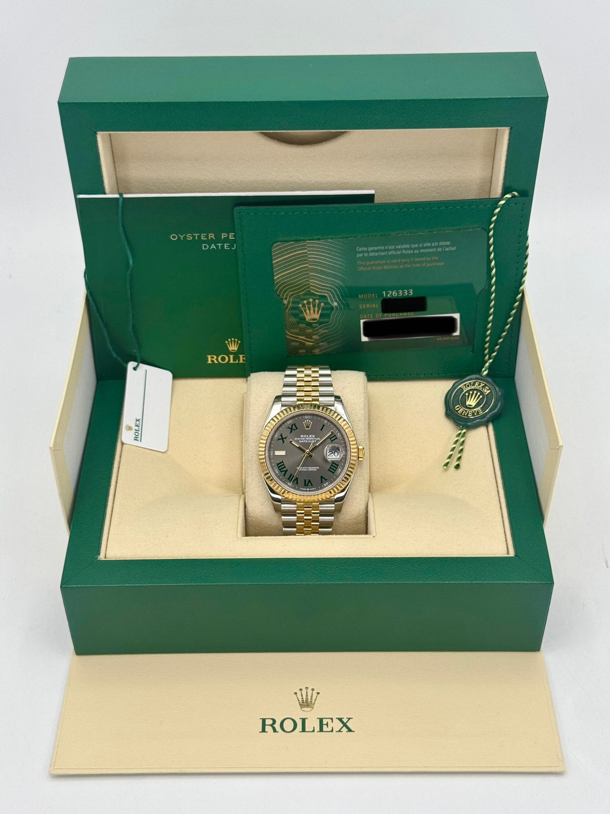 2022 Rolex Datejust 41mm 126333 Two-Tone Jubilee Wimbledon Dial