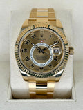 2017 Rolex Sky-Dweller 42mm 326938 Yellow Gold Oyster Champagne Dial