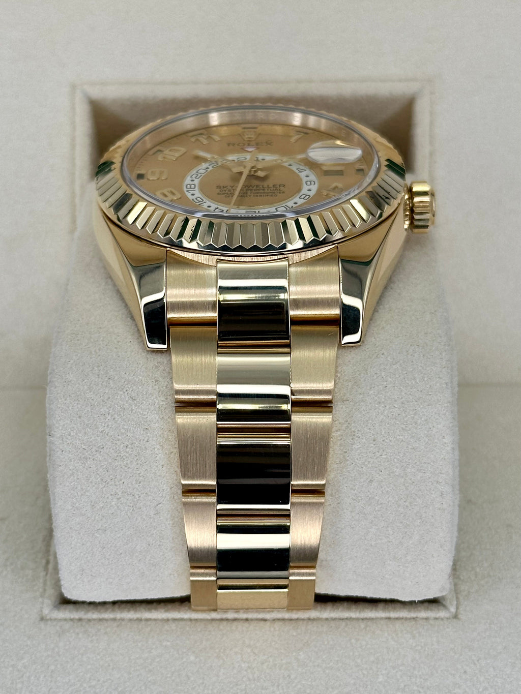 2017 Rolex Sky-Dweller 42mm 326938 Yellow Gold Oyster Champagne Dial