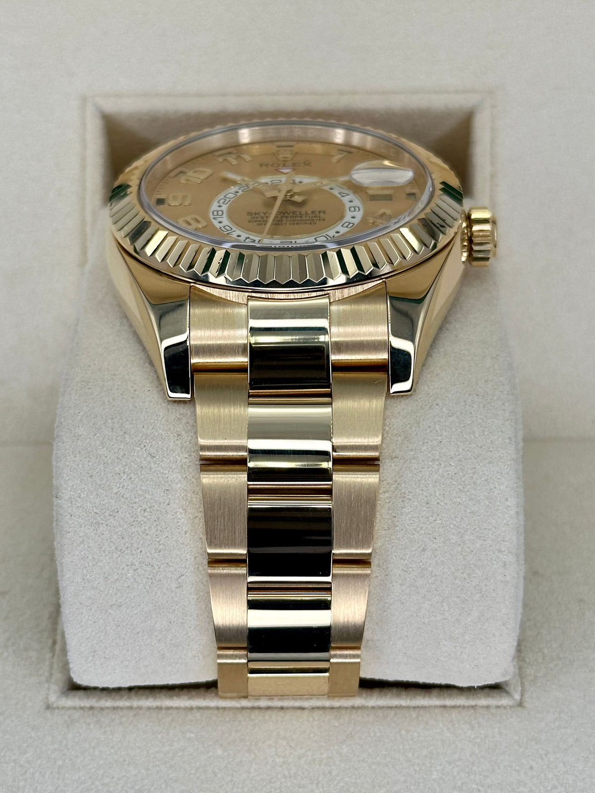 2017 Rolex Sky-Dweller 42mm 326938 Yellow Gold Oyster Champagne Dial