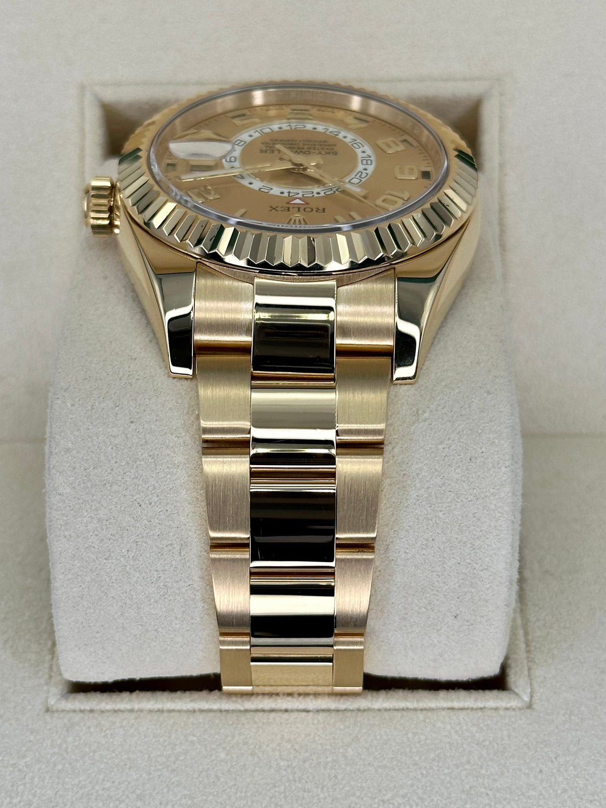 2017 Rolex Sky-Dweller 42mm 326938 Yellow Gold Oyster Champagne Dial