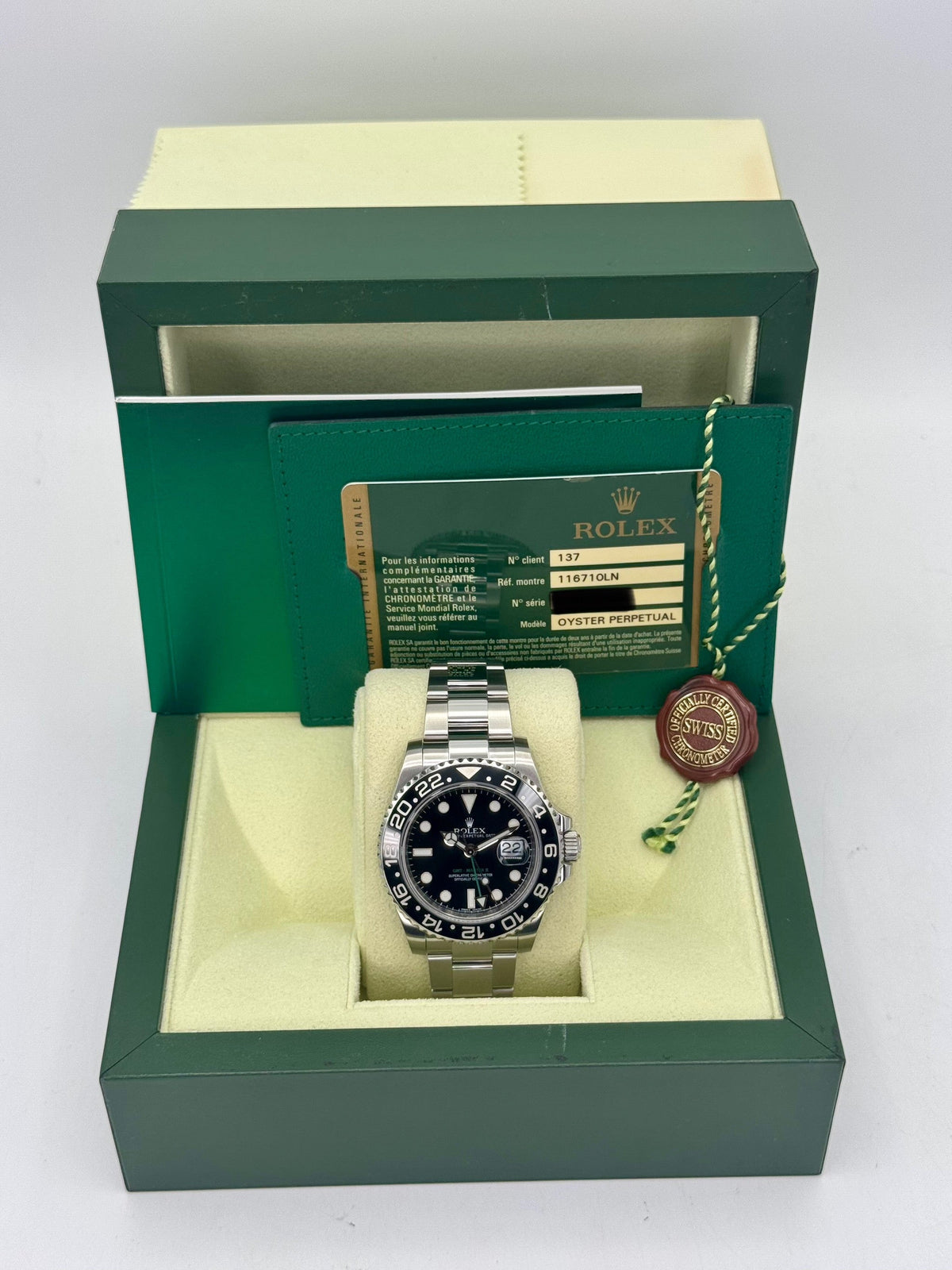 2012 Rolex GMT-Master II 40mm 116710LN Stainless Steel Black Dial