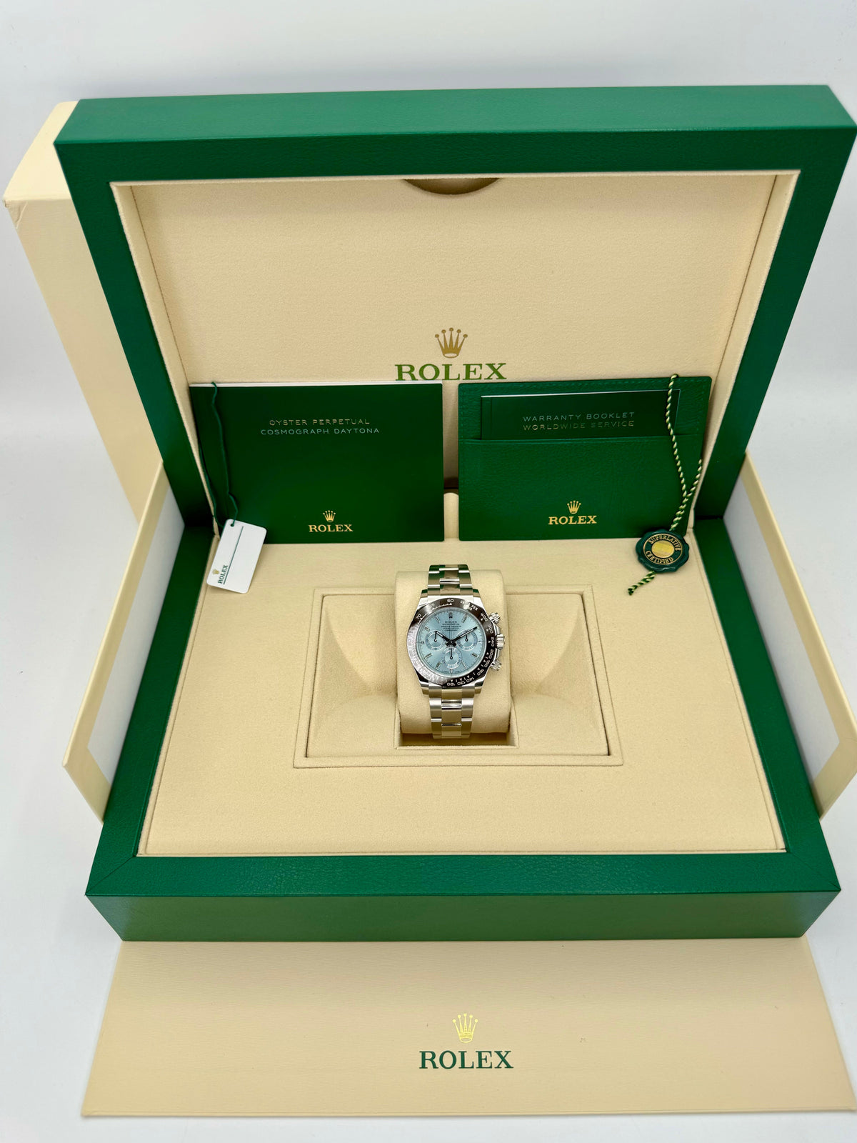 NEW 2023 Rolex Daytona 40mm 116506 Platinum Ice Blue Diamond Dial
