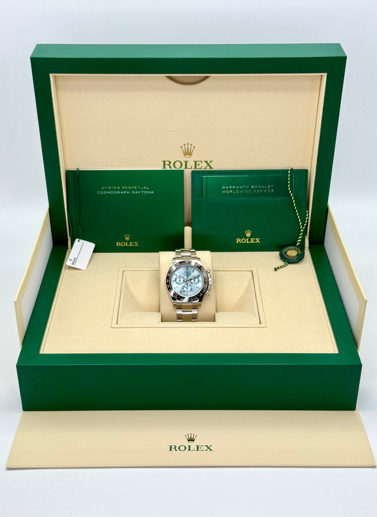 NEW 2023 Rolex Daytona 40mm 116506 Platinum Ice Blue Diamond Dial