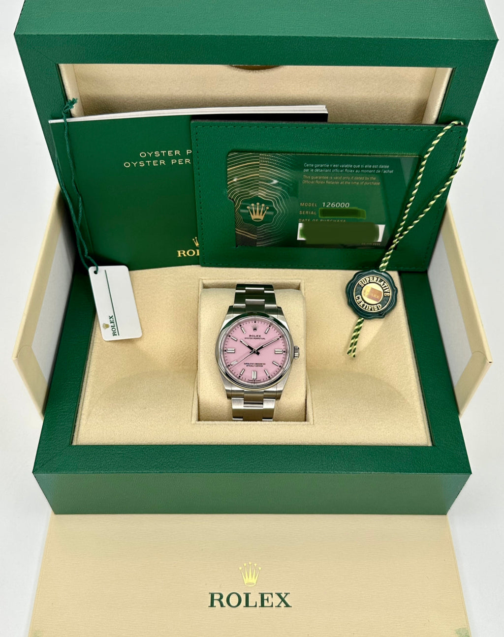NEW 2025 Rolex Oyster Perpetual 36mm 126000 Candy Pink Dial