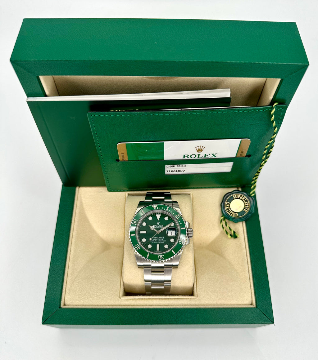 2016 Rolex Submariner "Hulk" 40mm 116610LV Green Dial